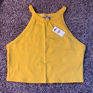 NWT Express One Eleven Yellow Crop Tank
